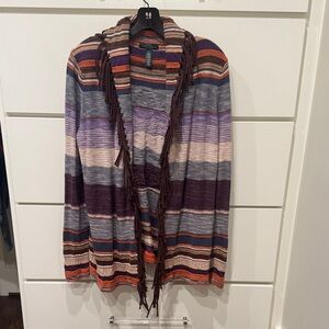 LRL Lauren Jeans CO Multicolor Striped Cardigan